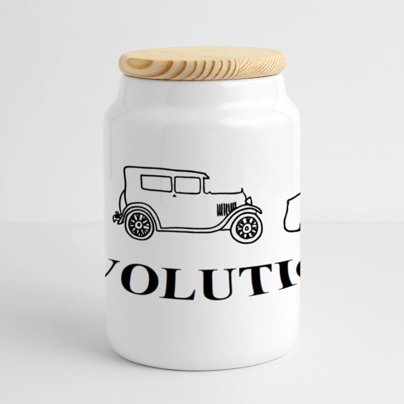E-Volution Auto Evolution Boîte à biscuits avec couvercle en bois