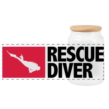 Rescue Diver - Panorama Keksdose mit Holzdeckel - Weiß - Vorne