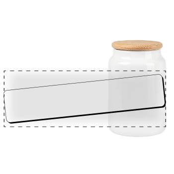 Coins arrondis du champ d’écriture | Ombre | Graphiques vectoriels - Boîte à biscuits avec couvercle en bois - blanc - Devant