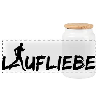 Laufliebe Men - Panorama Keksdose mit Holzdeckel - Weiß - Vorne