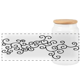 Bijoux d’ornement (Vectorgraphic) - Boîte à biscuits avec couvercle en bois - blanc - Devant