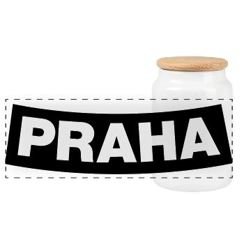 Praha Chapter Element 1C (JGA MC-Rocker-Style) - Panorama Keksdose mit Holzdeckel - Weiß - Vorne