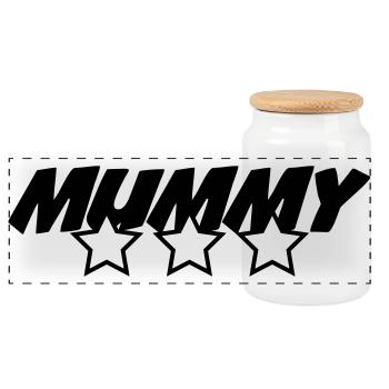 Best Mom - Mother's Day - Panoramic Cookie Jar with Wooden Lid - white - Front