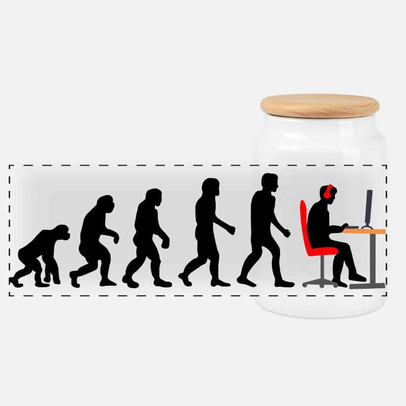 Gamer Evolution 2 - Panorama Keksdose mit Holzdeckel - Weiß