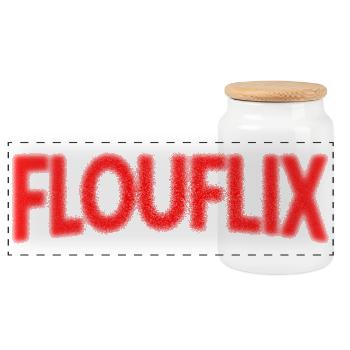 Flouflix Motiv Humor Parodie Logo - Panorama Keksdose mit Holzdeckel - Weiß - Vorne