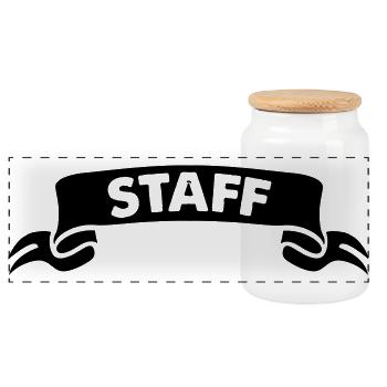Personnel - Boîte à biscuits avec couvercle en bois - blanc - Devant