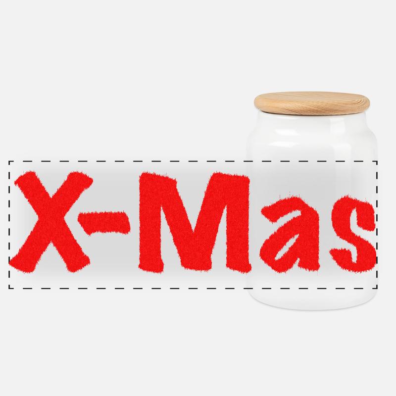 Noël - Boîte à biscuits avec couvercle en bois - blanc