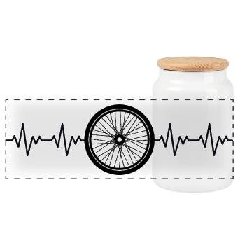 Cyclisme ECG Cycler Roue de vélo - Boîte à biscuits avec couvercle en bois - blanc - Devant