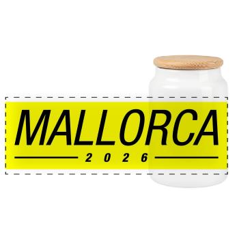 Mallorca 2026 Mallorca Holiday - Panoramic Cookie Jar with Wooden Lid - white - Front
