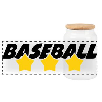 Baseball – Sport - Panorama Keksdose mit Holzdeckel - Weiß - Vorne