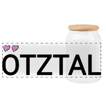 Ötztal Sweet Text - Panoramic Cookie Jar with Wooden Lid - white - Front
