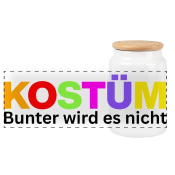 KOSTÜM, BUNTER WIRD ES NICHT! KEINE LUST AUF JECK - Panorama Keksdose mit Holzdeckel - Weiß - Vorne