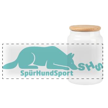 SHS Logo mint - Panorama Keksdose mit Holzdeckel - Weiß - Vorne