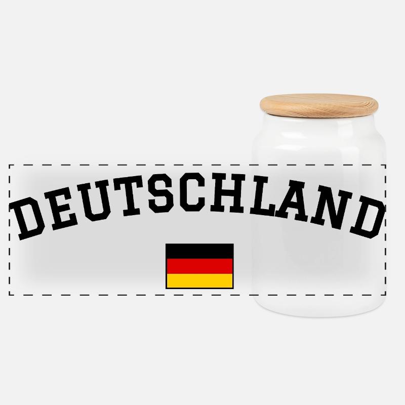 Deutschland Flaggenminimal - Panorama Keksdose mit Holzdeckel - Weiß