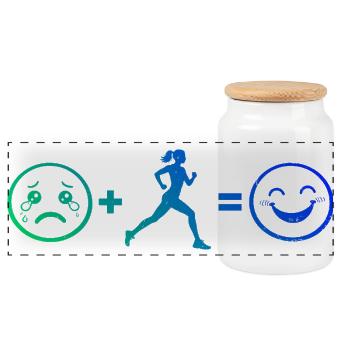 Geschenkidee für eine Running mit Running - Panorama Keksdose mit Holzdeckel - Weiß - Vorne