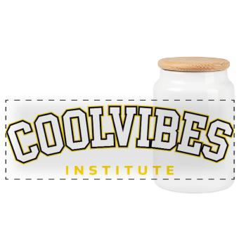 Coolvibes Institut - Panorama Keksdose mit Holzdeckel - Weiß - Vorne
