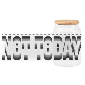 Not Today – Minimalistisches Typografie Statement - Panorama Keksdose mit Holzdeckel - Weiß - Vorne