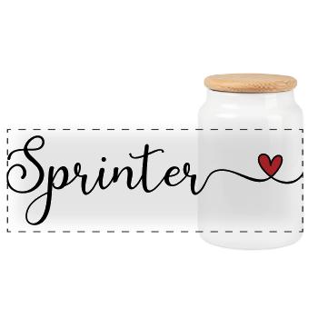 Sprinter - Panorama Keksdose mit Holzdeckel - Weiß - Vorne