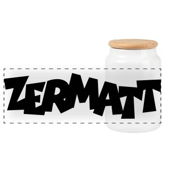 Zermatt - Panorama Keksdose mit Holzdeckel - Weiß - Vorne