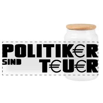 Politiker Politik Spruch Wahl lustig Geschenk - Panorama Keksdose mit Holzdeckel - Weiß - Vorne