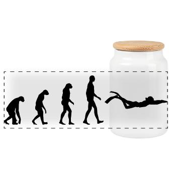 Diving - Boîte à biscuits avec couvercle en bois - blanc - Devant