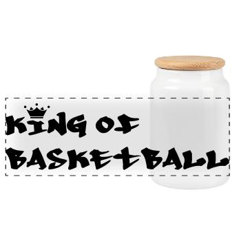 Basketball - Basket Ball - Game - Sport - Player - Panoramic Cookie Jar with Wooden Lid - white - Front