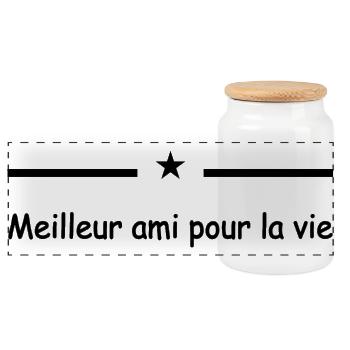 Meilleur ami pour la vie - Boîte à biscuits avec couvercle en bois - blanc - Devant