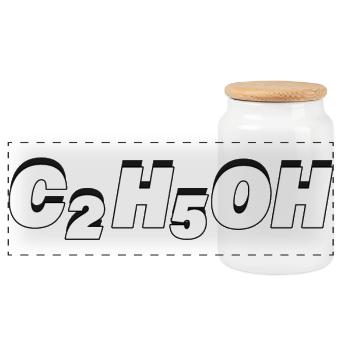 C2H5OH - Panorama Keksdose mit Holzdeckel - Weiß - Vorne