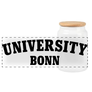 University of Bonn - Panoramic Cookie Jar with Wooden Lid - white - Front
