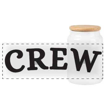 crew - Panoramic Cookie Jar with Wooden Lid - white - Front