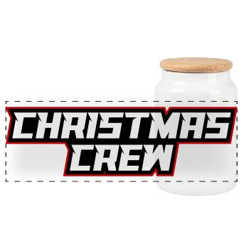 Christmas Crew Weihnachten - Panoramic Cookie Jar with Wooden Lid - white - Front