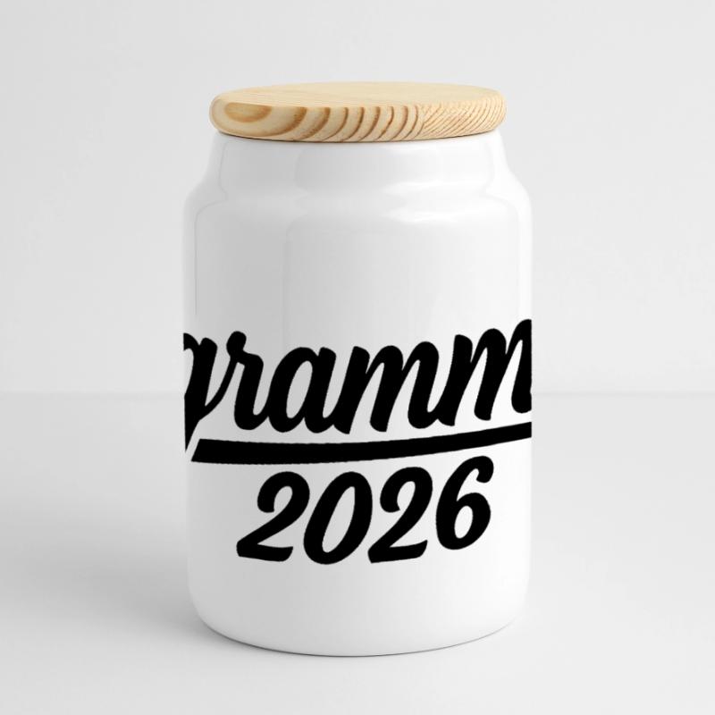 Programmeur 2026 – Conception de codage Boîte à biscuits avec couvercle en bois