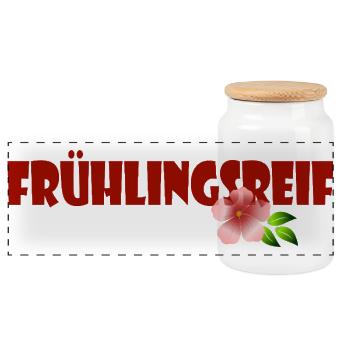 FRÜHLINGSREIF - Panorama Keksdose mit Holzdeckel - Weiß - Vorne