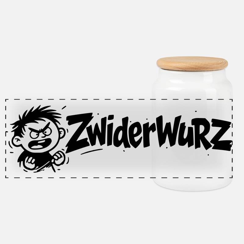 Zwiderwurz - Boîte à biscuits avec couvercle en bois - blanc