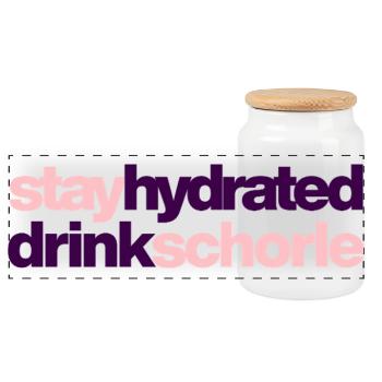 stay hydrated - drink schorle - Panorama Keksdose mit Holzdeckel - Weiß - Vorne