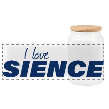 I LOVE SCIENCE - Panoramic Cookie Jar with Wooden Lid - white - Front