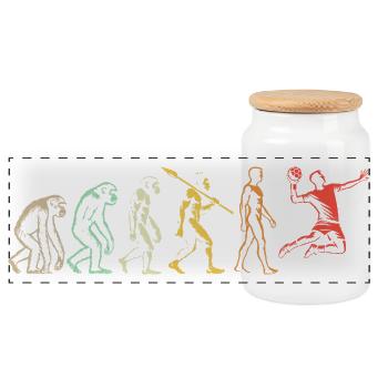 Handball Lovers Handball Sports Players Handball - Panoramic Cookie Jar with Wooden Lid - white - Front