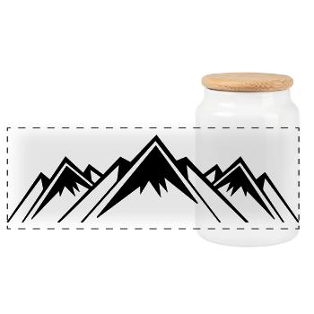 Berge Berg Mountains - Panorama Keksdose mit Holzdeckel - Weiß - Vorne