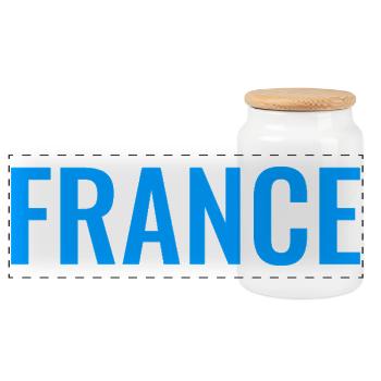 France Blue - Panorama Keksdose mit Holzdeckel - Weiß - Vorne