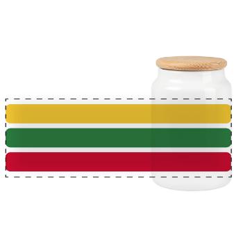 Litauen Flagge Minimal - Fahne Fan Streifen Design - Panorama Keksdose mit Holzdeckel - Weiß - Vorne