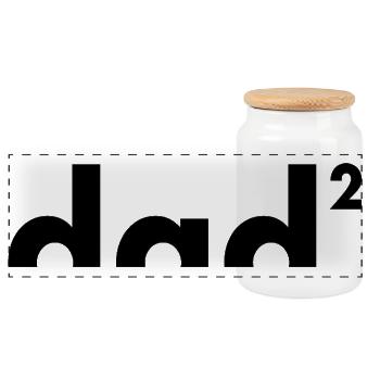 Dad hoch zwei | Vater | Vatertag - Panorama Keksdose mit Holzdeckel - Weiß - Vorne