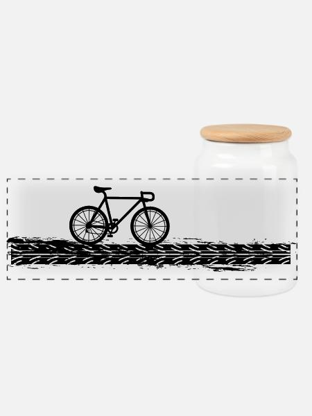 Radfahren Fahrrad Sport Radfahrer - Panorama Keksdose mit Holzdeckel - Weiß