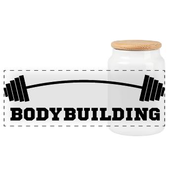 culturiste, musculation,fitness,entraînement,bête - Boîte à biscuits avec couvercle en bois - blanc - Devant