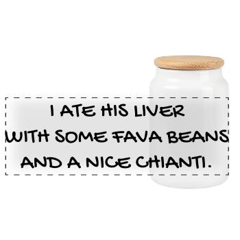 Cinema - Quotes - Film - Citations - Zitat - Humor - Panoramic Cookie Jar with Wooden Lid - white - Front