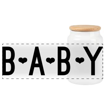 J’aime mon bébé | Conseil cadeau de maternité - Boîte à biscuits avec couvercle en bois - blanc - Devant