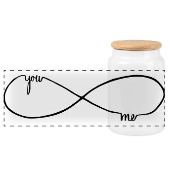you and me forever - Panorama Keksdose mit Holzdeckel - Weiß - Vorne