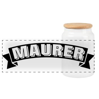Maurer Design - Panorama Keksdose mit Holzdeckel - Weiß - Vorne