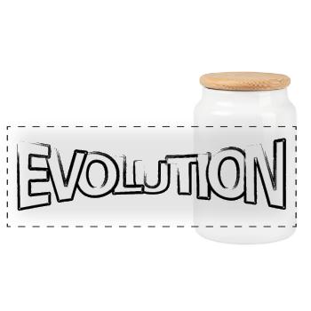Evolution claim - Panorama Keksdose mit Holzdeckel - Weiß - Vorne