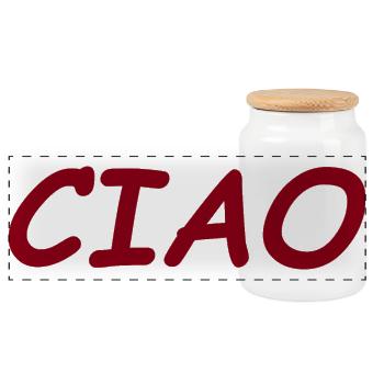 CIAO - Panorama Keksdose mit Holzdeckel - Weiß - Vorne