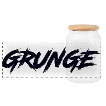 GRUNGE - Panoramic Cookie Jar with Wooden Lid - white - Front